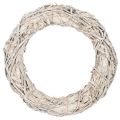 Floristik24 Zweigkranz rund aus Holz und Rindenfaser, 50 cm, geweisst, für Dekoration und Basteln
