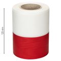 Kranzband Moiré 125mm Weiss-Rot aus Acetat – Trauer- und Dekorationsband 25m Rolle | Floristik24.ch