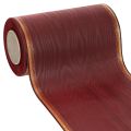 Floristik24 Kranzband aus Taft mit Moiré-Effekt, Bordeaux mit Goldkante, 175mm x 25m