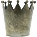 Deko Krone Antik Optik Grau Metall Tischdeko Ø15cm H15cm | Floristik24.ch