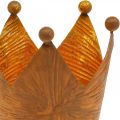 Teelichthalter Krone Rost Gold Optik Metall Deko H10cm | Floristik24.ch