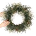 Künstlicher Kiefernkranz mit Zapfen 60 cm Grün | Floristik24.ch