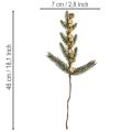 Künstlicher Tannenzweig mit goldfarbenen Mini-Christbaumkugeln, 46 cm, 2 Stück | Floristik24.ch