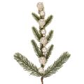 Floristik24 Künstlicher Tannenzweig mit weissen Mini-Christbaumkugeln, 46 cm, 2 Stück für Weihnachtsdekoration
