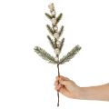 Künstlicher Tannenzweig mit weissen Mini-Christbaumkugeln, 46 cm, 2 Stück für Weihnachtsdekoration | Floristik24.ch