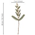 Künstlicher Tannenzweig mit weissen Mini-Christbaumkugeln, 46 cm, 2 Stück für Weihnachtsdekoration | Floristik24.ch