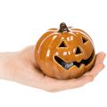 Keramikkürbis mit LED Beleuchtung 10cm Orange für Halloween | Floristik24.ch