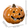 Keramikkürbis mit LED Beleuchtung 10cm Orange für Halloween | Floristik24.ch