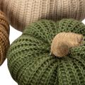 Gestrickte Deko-Kürbisse 10 cm und 8 cm 6er-Set Braun, Beige, Grün | Floristik24.ch