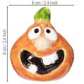 Dekofigur Kürbis aus Keramik, 6 cm, 2er-Set, Orange mit Grün | Floristik24.ch