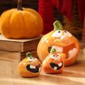Dekofigur Kürbis aus Keramik, 6 cm, 2er-Set, Orange mit Grün | Floristik24.ch