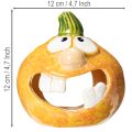 Kürbis-Teelichthalter Set aus Keramik mit lustigem Gesicht 12 cm 2 Stück | Floristik24.ch