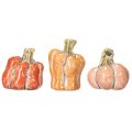 Floristik24 Kleine Keramik-Kürbisse 3er-Set, 5 cm, Orange, für Herbstdekoration