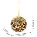 Weihnachtskugel Kunststoff 7cm Leopard Muster Gold Glitzer 3er-Set | Floristik24.ch
