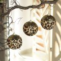Weihnachtskugel Kunststoff 7cm Leopard Muster Gold Glitzer 3er-Set | Floristik24.ch