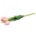 Floristik24 Kunstblumen Tulpe Rosa, Frühlingsblume 48cm 5er-Bund