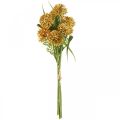 Floristik24 Kunstblumen Gelb Allium Deko Zierlauch 34cm 3St im Bund