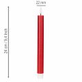 2 rote LED-Spitzkerzen aus Echtwachs, 24 cm, warmweisses Licht, 2 Stück | Floristik24.ch