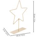 Stern aus Metall mit 50 LEDs in Gold, 33 cm, batteriebetrieben, für Innenbereich | Floristik24.ch