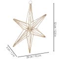 Deko LED-Stern aus Draht zum Aufhängen 32 cm Gold | Floristik24.ch