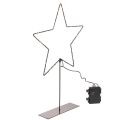 Floristik24 LED Stern aus Metall mit Batteriebetrieb und Standfuss 46cm schwarz