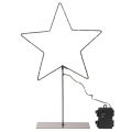 LED Stern aus Metall mit Batteriebetrieb und Standfuss 46cm schwarz | Floristik24.ch