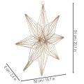 LED Deko-Stern aus goldfarbenem Draht zum Aufhängen, 51 cm, batteriebetrieben | Floristik24.ch