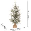 Künstlicher Tannenbaum 85 cm beschneit mit Jutesack und LED für Innen | Floristik24.ch
