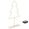 Floristik24 Weihnachtsbaum-Silhouette aus Metall 60 LED warmweiss 37 cm für innen
