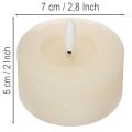 LED-Teelichter aus Echtwachs mit Flackereffekt und Timer, warmweiss, 7 cm, 2er-Set | Floristik24.ch