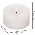 LED-Teelichter aus Echtwachs, 7 cm Durchmesser, Weiss, warmweiss, mit 6-Stunden-Timer, 2er-Set | Floristik24.ch