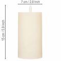 LED-Stumpenkerze aus Echtwachs, 15 cm, Weiss, warmweisses Licht mit Timer | Floristik24.ch