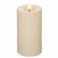 LED-Stumpenkerze aus Echtwachs, 15 cm, Weiss, warmweisses Licht mit Timer | Floristik24.ch