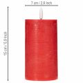 Rote LED-Stumpenkerze aus Echtwachs mit Timer, 15 cm | Floristik24.ch