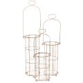 Floristik24 Laternen-Set Metall und Glas Ø8,5cm H23/18,5/14,5cm 3-teilig Braun/Grau