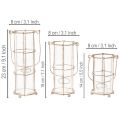 Laternen-Set Metall und Glas Ø8,5cm H23/18,5/14,5cm 3-teilig Braun/Grau | Floristik24.ch