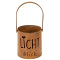 Floristik24 Metall-Laterne Windlicht mit Edelrost-Optik, "Lichtblick", Ø10,5cm, H11cm, 2 Stück