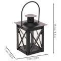Laterne aus schwarzem Metall mit Henkel für Teelicht, 16 cm | Floristik24.ch