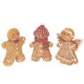 Floristik24 Dekofiguren Lebkuchenmännchen aus Kunststoff 8 cm 3er-Set