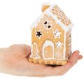 Teelichthalter Lebkuchenhaus aus Keramik 13cm Braun Weiss | Floristik24.ch