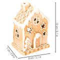 Teelichthalter Lebkuchenhaus aus Keramik 13cm Braun Weiss | Floristik24.ch