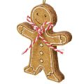 Lebkuchenmann Deko zum Hängen Holzfaser Sortiert 8cm 12St | Floristik24.ch
