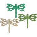 Floristik24 Libellen zum Streuen, Sommerdeko aus Holz, Tischdeko Grün 48St