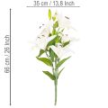 Lilienzweig aus Kunststoff mit 6 weissen Blüten, 66 cm | Floristik24.ch