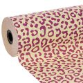 Floristik24 Manschettenpapier Leo-Muster Lila-Vanille 25cm 100m aus Papier