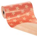Manschettenpapier rot mit Sternenmuster 25 cm x 100 m für Floristik und Dekoration | Floristik24.ch