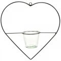 Floristik24 Windlicht Herz Metall 38cm Teelichthalter zum Hängen mit Glas