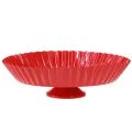 Floristik24 Metallteller Retro Dekoteller mit Fuß Rot Metall Ø24cm 2St