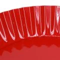 Metallteller Retro Dekoteller mit Fuß Rot Metall Ø24cm 2St | Floristik24.ch