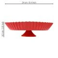 Metallteller Retro Dekoteller mit Fuß Rot Metall Ø24cm 2St | Floristik24.ch